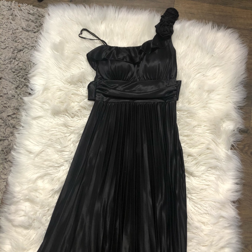 Speechless silky ruffle floor length maxi dress